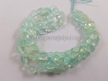 Natural Peruvian Blue Opal Faceted Oval Beads